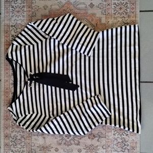 Talbot's 3/4 Sleeve Striped Cotton Top